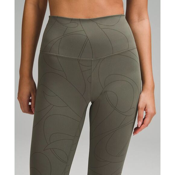 lululemon Align™ High-Rise Pant 25" Size 6 Scripted Yogo Army Green/Dark Olive - Picture 4 of 9